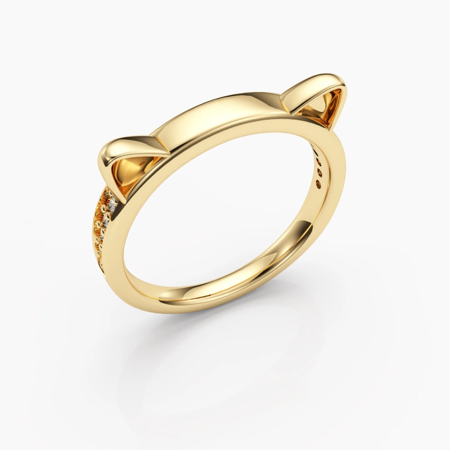 Personalised Name Dog Ring - Engraved 925 Sterling Silver with Zirconias