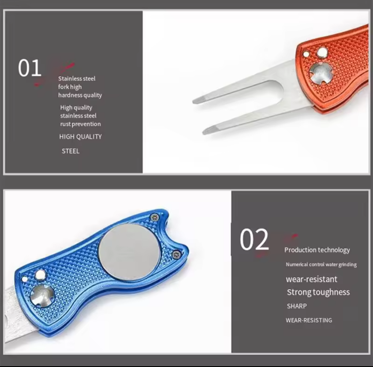 Flick Golf Divot Tool with Engraved Ball Marker