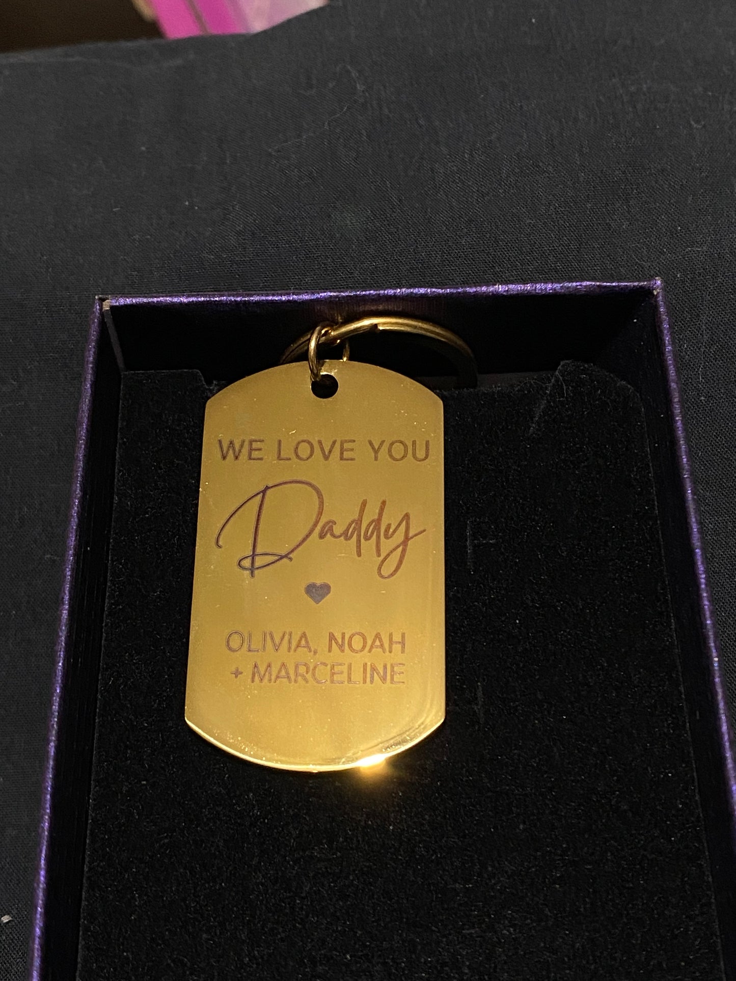 Personalised Dad Keychain Gift Set with Custom Photo Tag