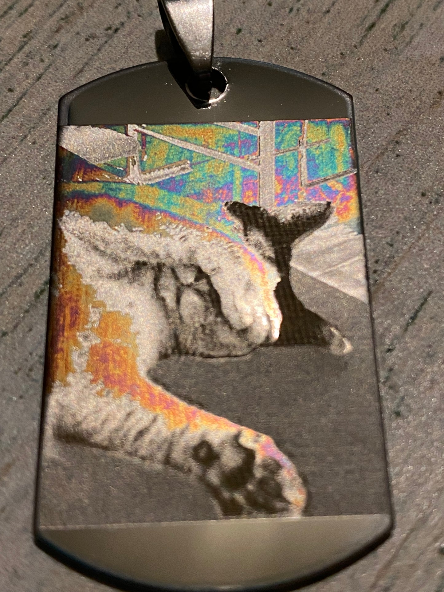 Engraved Pet Photo Keyring Pendant Australia