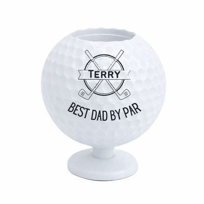 Engraved Desk Top Golf Ball and Club Pen Holder