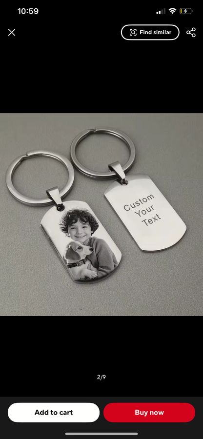 Personalised Engraved Photo Keychain Australia