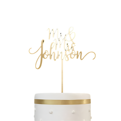 personalised Mr & Mrs Wedding Cake topper