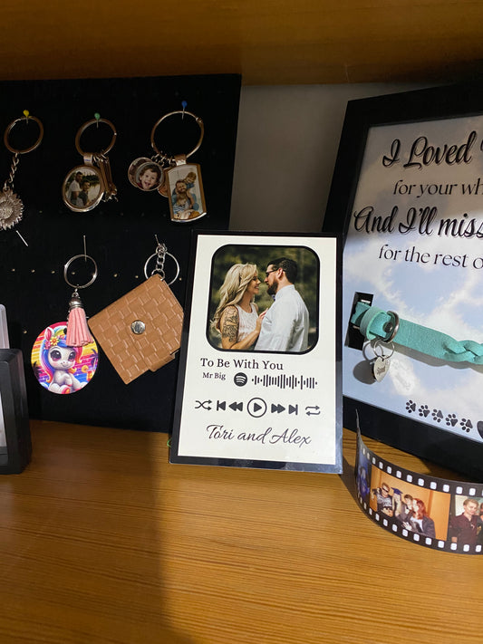 Personalised Photo Spotify Code Wood Mount Plaque - print Personalisr Au