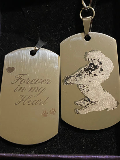 Engraved Pet Photo Keyring Pendant Australia