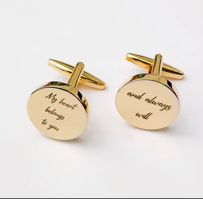 Engraved Round Cufflinks