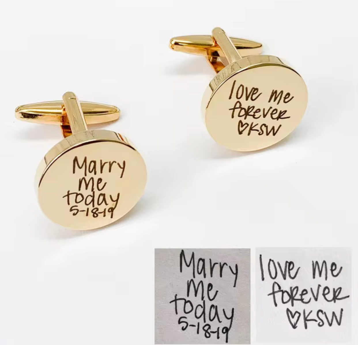 Engraved Round Cufflinks