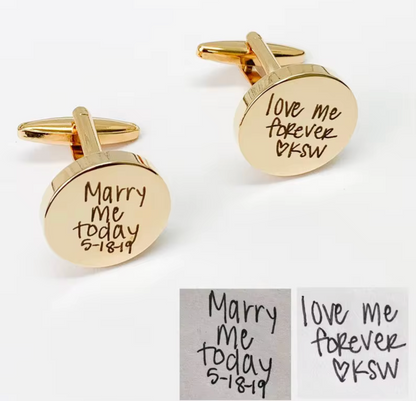 Engraved Round Cufflinks