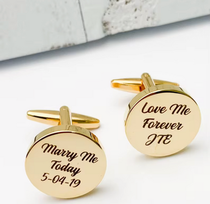 Engraved Round Cufflinks