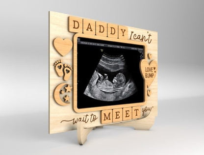 Custom Baby Ultrasound Photo Plaque – Personalised Gift for Dad-to-Be