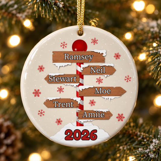 Personalised North Pole Family Christmas Ornament – Custom Name Signs