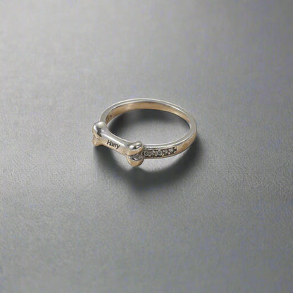 gold name dog ring engraved memorial ring