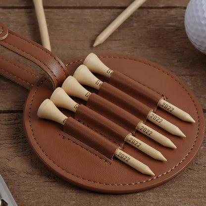 Personalized Engraved Wood Golf Tees & Holder