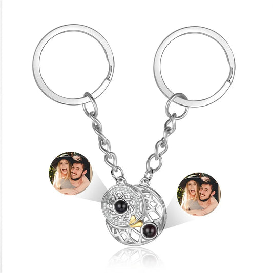 Sun Moon Photo Projection Matching Keychain