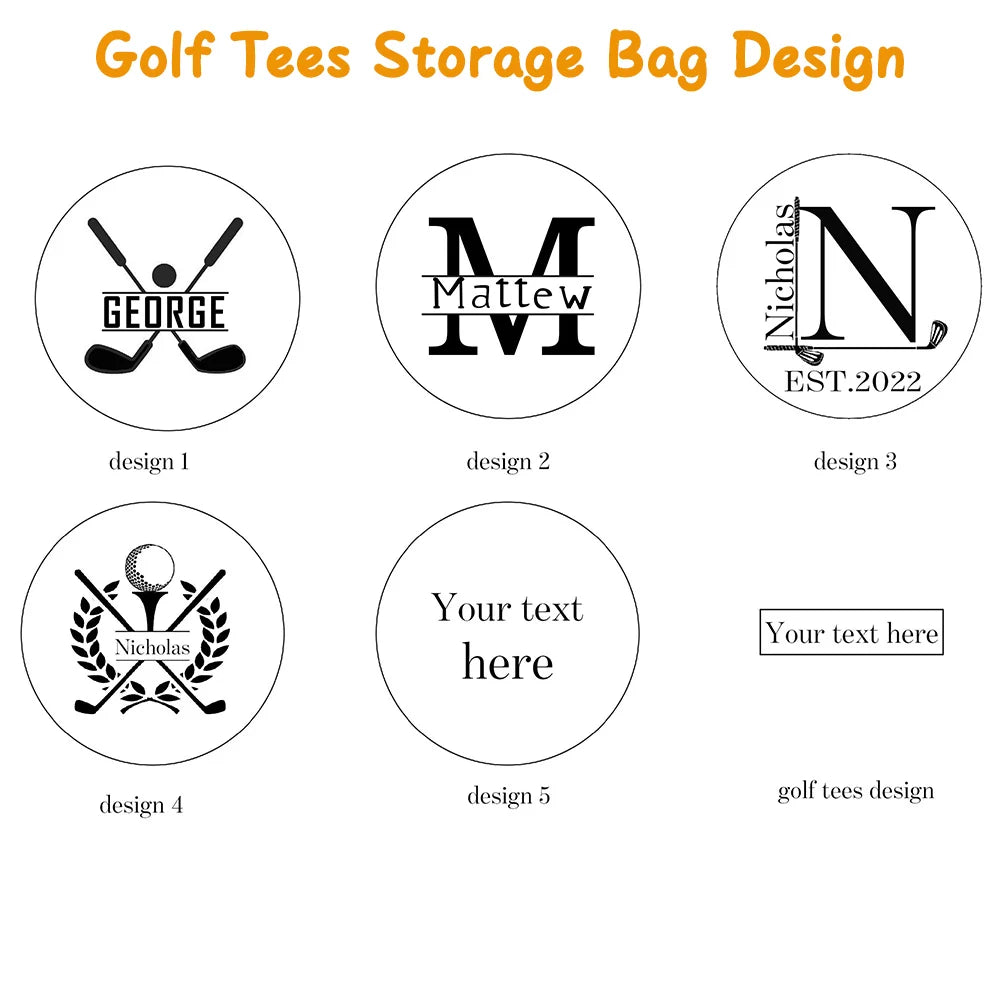 Personalized Engraved Wood Golf Tees & Holder