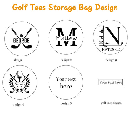 Personalized Engraved Wood Golf Tees & Holder