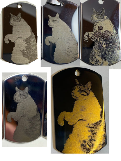 Engraved Pet Photo Keyring Pendant Australia