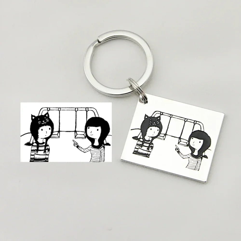 Children's Drawing Customised Keychain