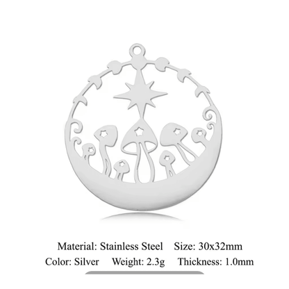 Circled Mushroom CharmCharms
