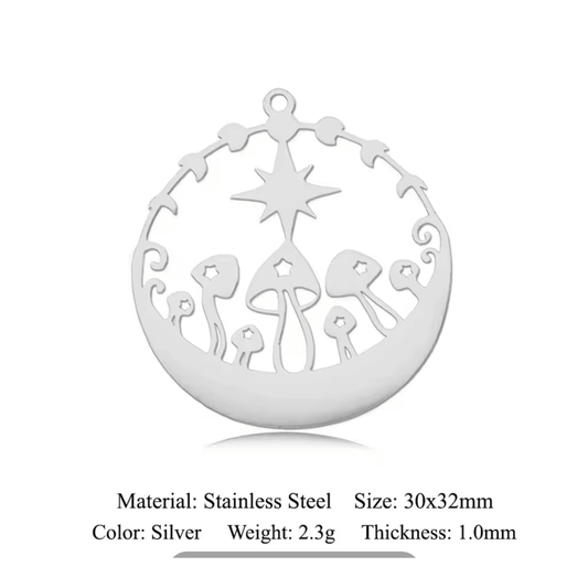 Circled Mushroom CharmCharms