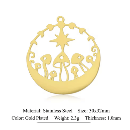 Circled Mushroom CharmCharms