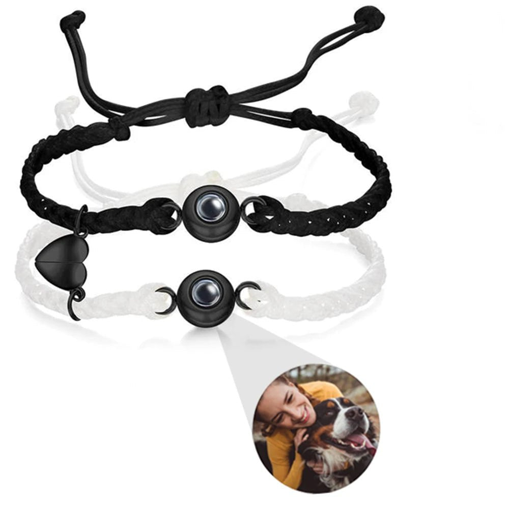 Couples Bracelets Photo Projection & Magnetic Charmscouples bracelets