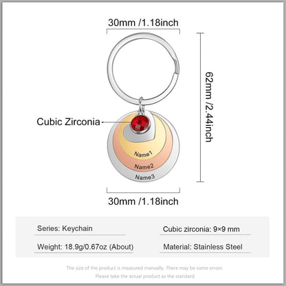 Custom 3 Disk Personalised Keychain