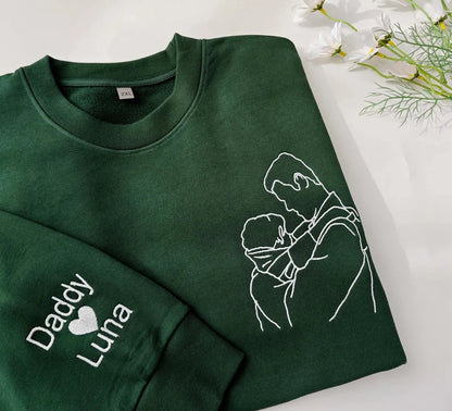 Custom Embroidered Photo Sweatshirt for Dadclothing