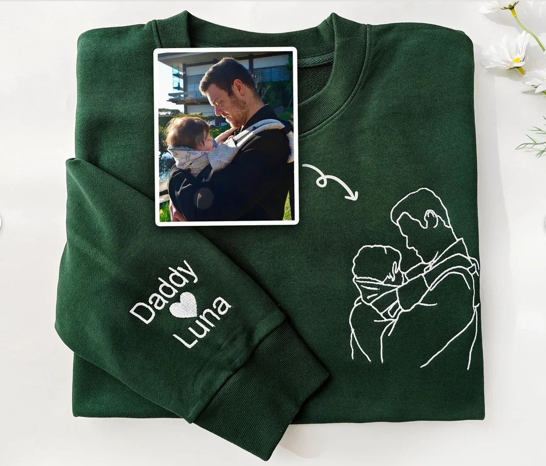 Custom Embroidered Photo Sweatshirt for Dadclothing