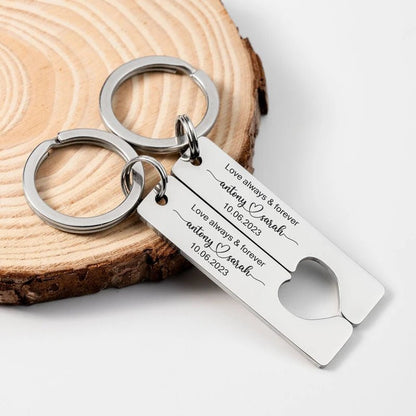 Custom Engraved Couples Keychains