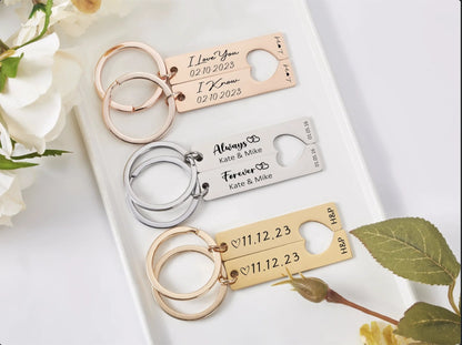 Custom Engraved Couples Keychains