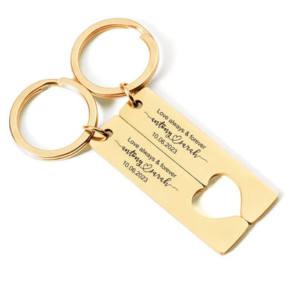 Custom Engraved Couples Keychains