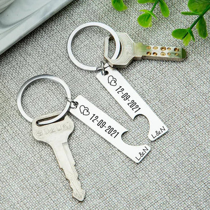 Custom Engraved Couples Keychains