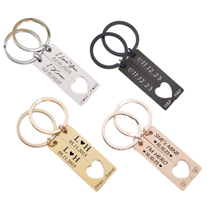 Custom Engraved Couples Keychains