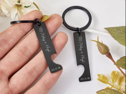 Custom Engraved Couples Keychains