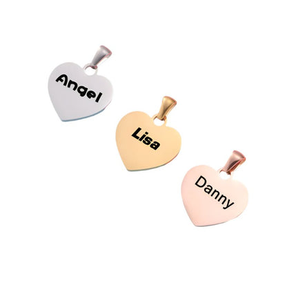 heart charms for custom engraved necklace