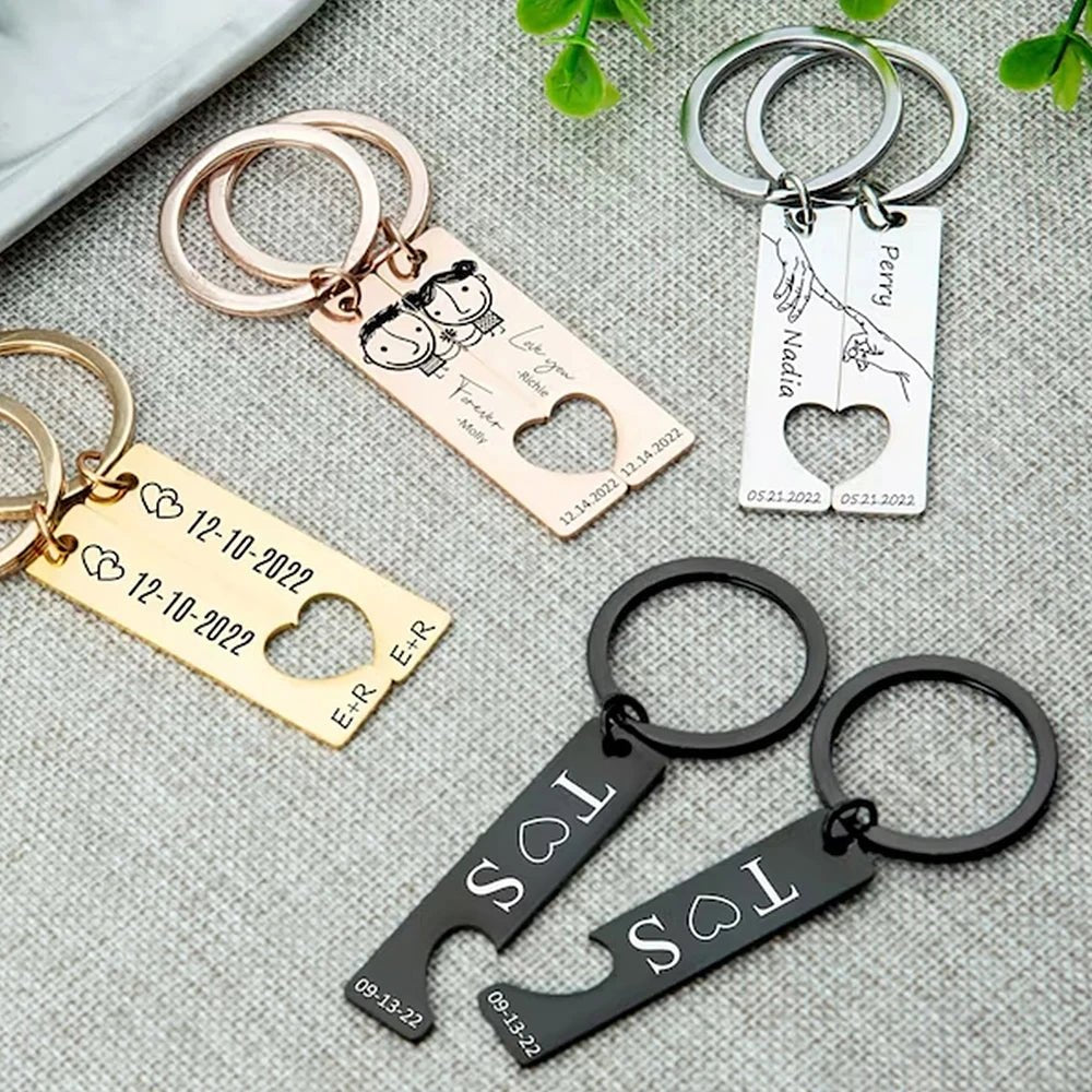 Custom Engraved Couples Keychains