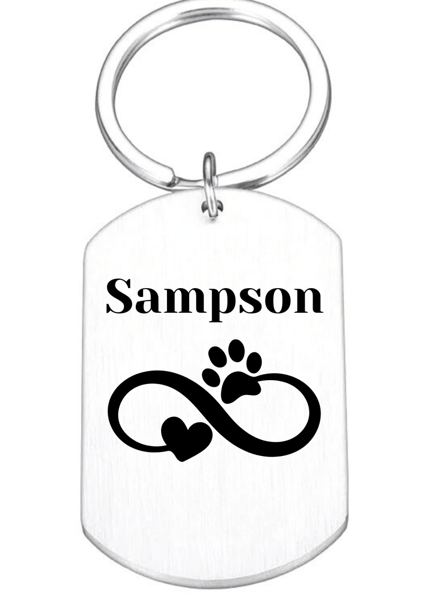 Custom Engraved Pet Keychain with Colour Photo Tags