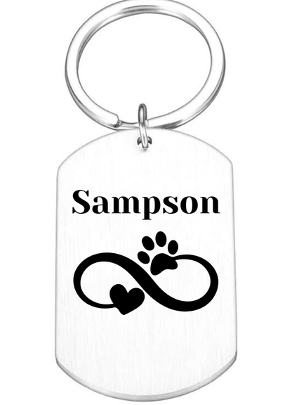 Custom Engraved Pet Keychain with Colour Photo Tags
