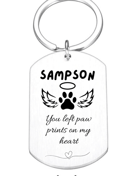 Custom Engraved Pet Keychain with Colour Photo Tags