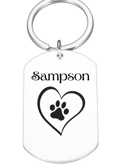 Custom Engraved Pet Keychain with Colour Photo Tags