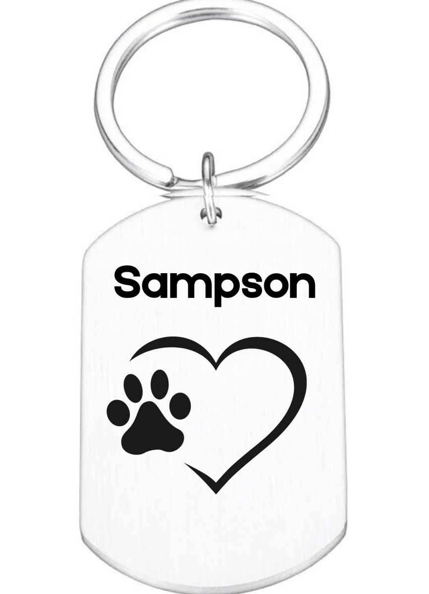 Custom Engraved Pet Keychain with Colour Photo Tags