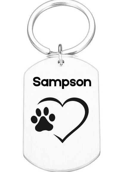 Custom Engraved Pet Keychain with Colour Photo Tags