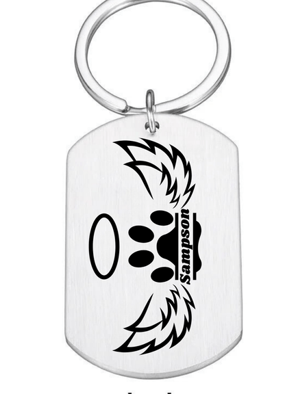 Custom Engraved Pet Keychain with Colour Photo Tags
