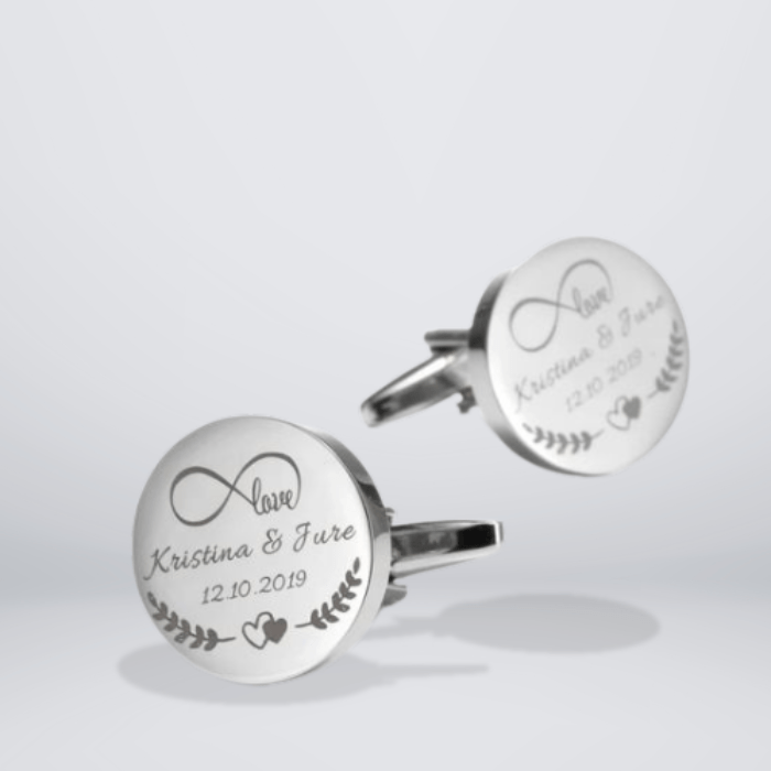 Custom Engraved Round CufflinksCufflinks
