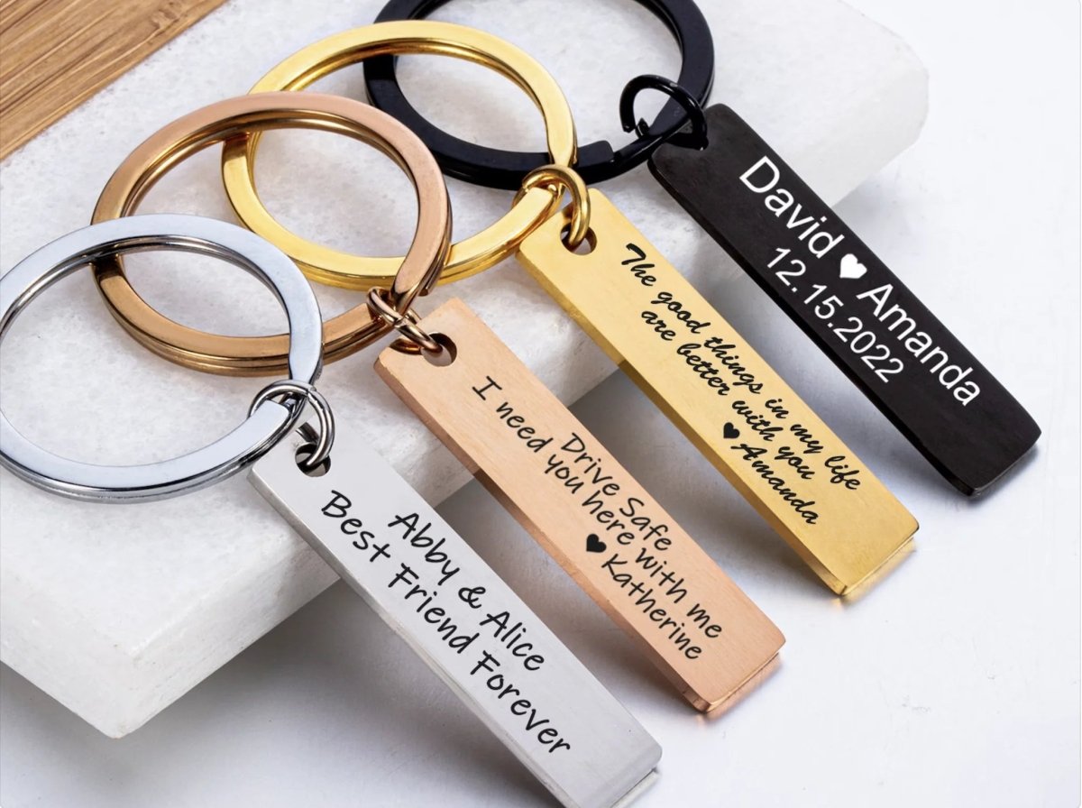 Custom Engraved Stainless Steel Keychain – Personalisr Au