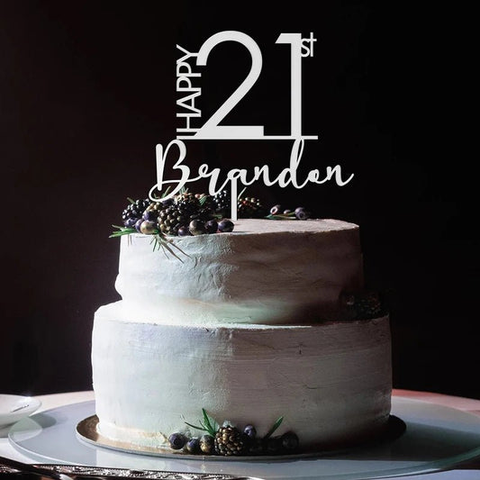 Custom Name 21st Birthday Cake Topper - cake topper Personalisr Au