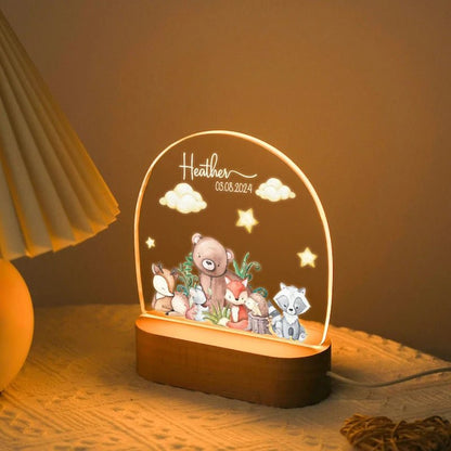 Custom Nightlight for Kids - Woodland Creaturescustom night light