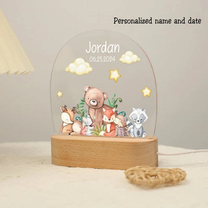 Custom Nightlight for Kids - Woodland Creaturescustom night light