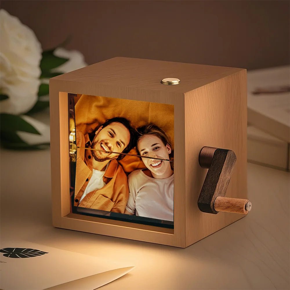 beech wood photo flip box